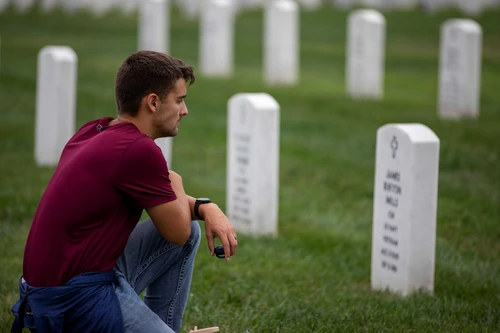 Student at Arlington Cemetery